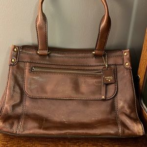 Vintage FOSSIL Leather satchel/shoulder bag
